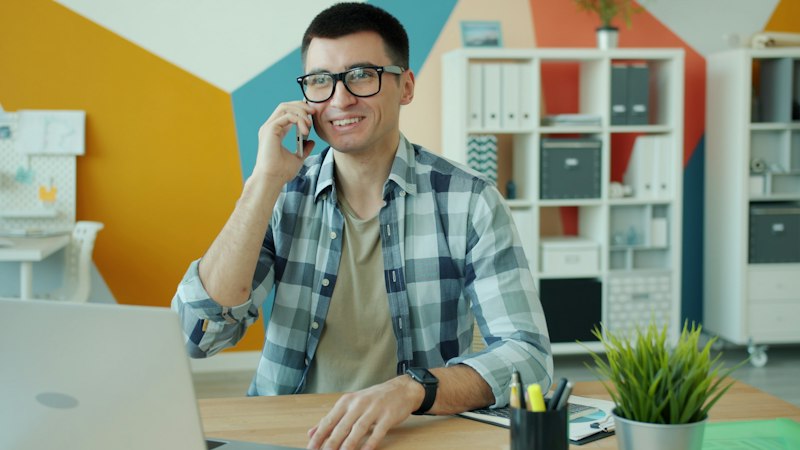 Customer on a friendly phone call